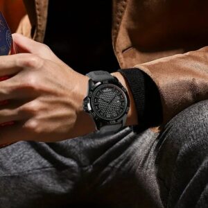  quartz casual military sport date business leather waterproof male clock